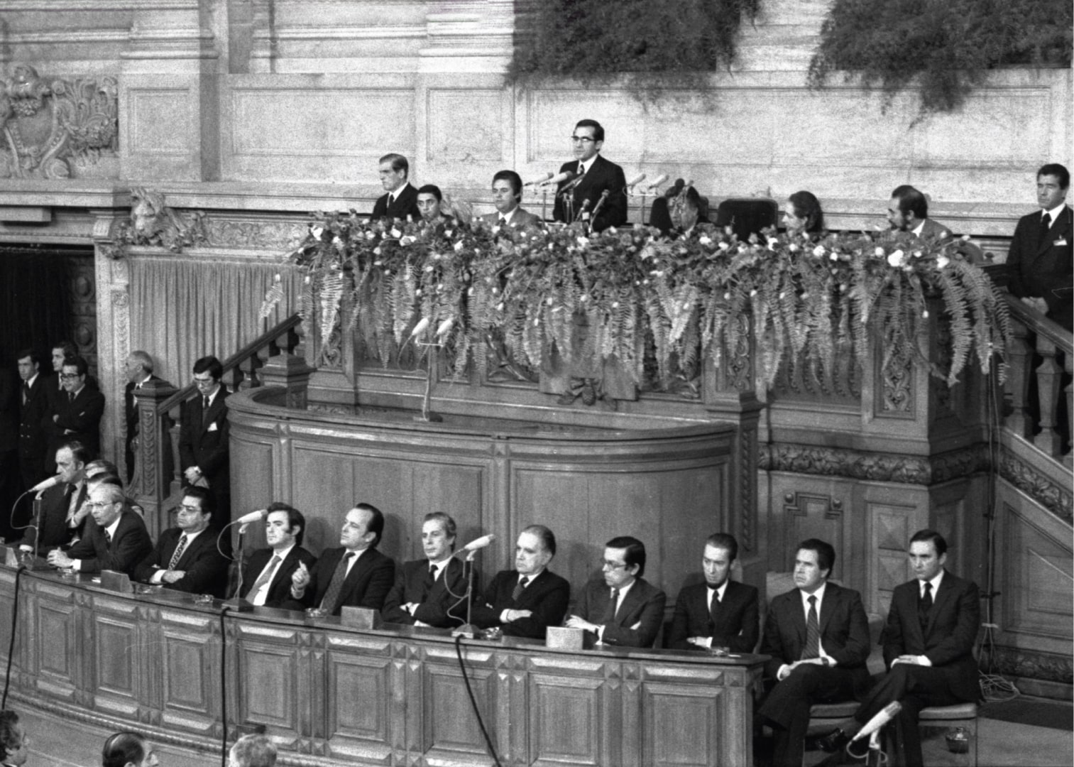 Tomada de posse de Ramalho Eanes para o seu segundo mandato presidencial. Lisboa, 14 de janeiro de 1981. AHP, Coleção Miranda Castela.