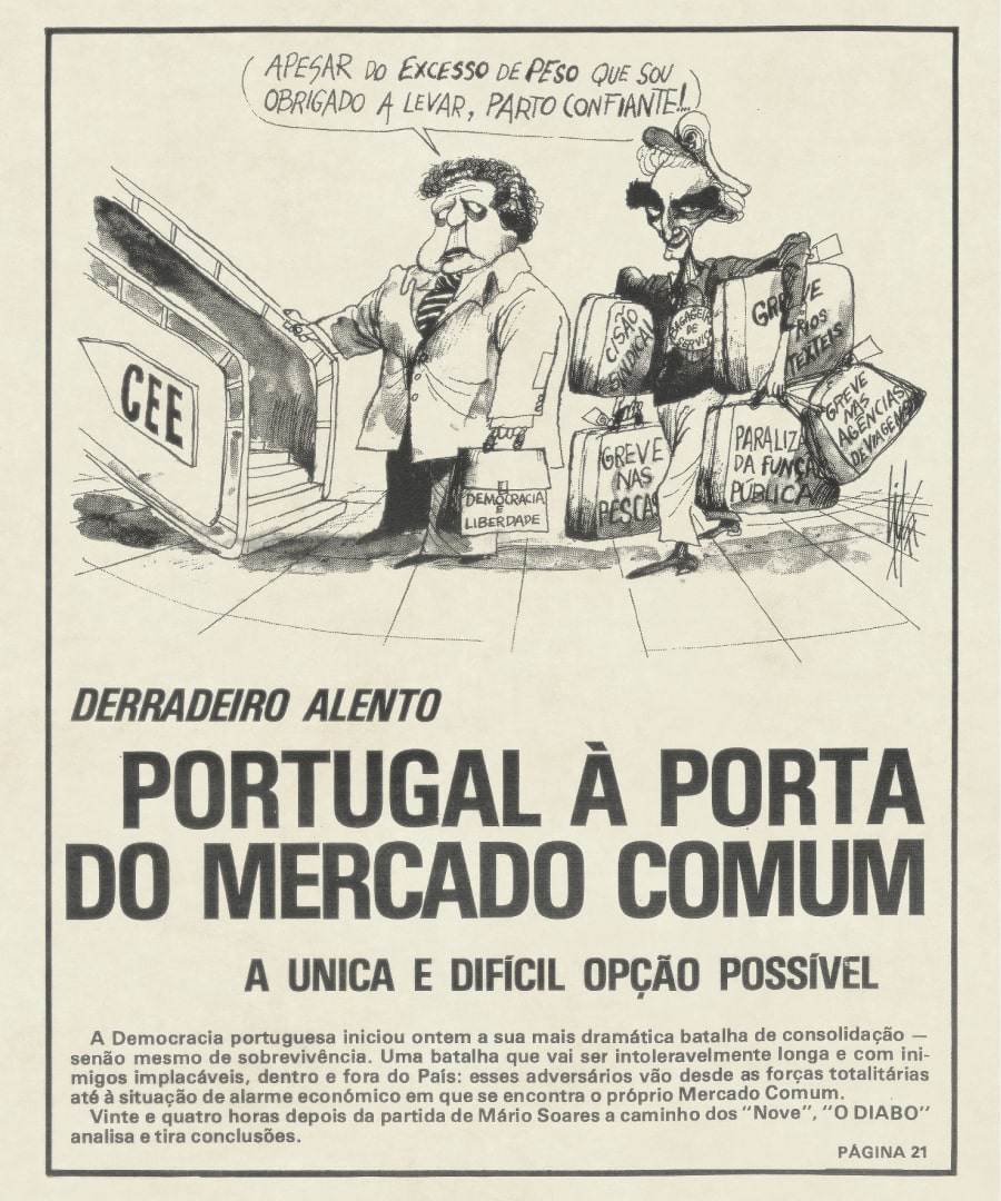 Pormenor da Capa do Jornal O Diabo. O Diabo, 15 de fevereiro de 1977. HML.