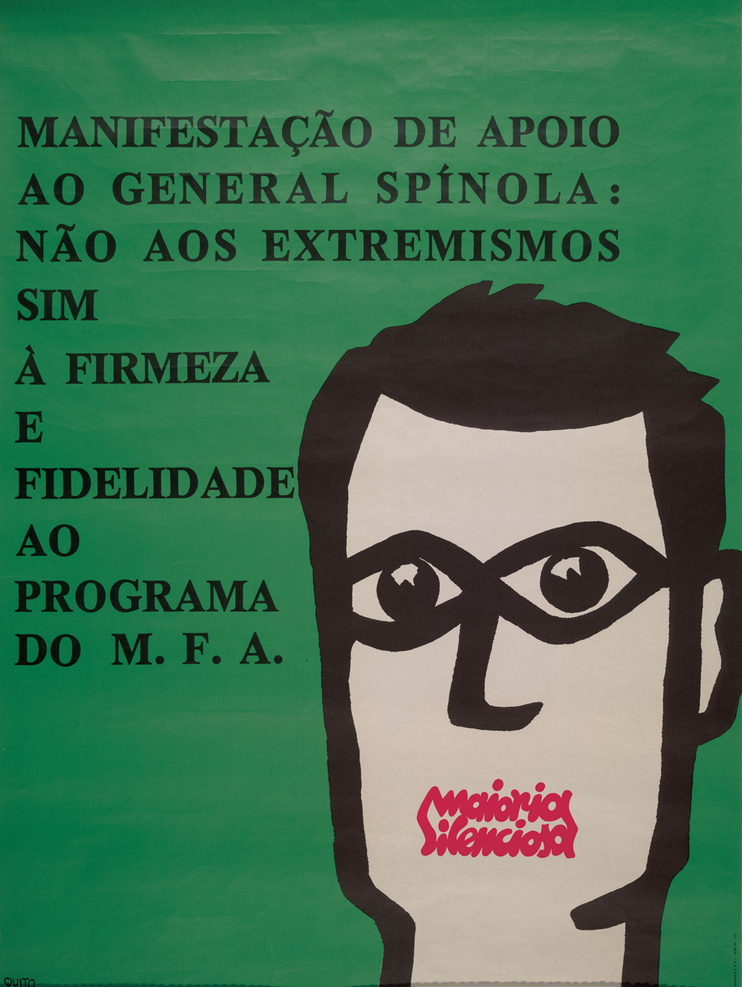 Cartaz da manifestação da «maioria silenciosa», 1974. Fonte: Biblioteca Nacional de Portugal