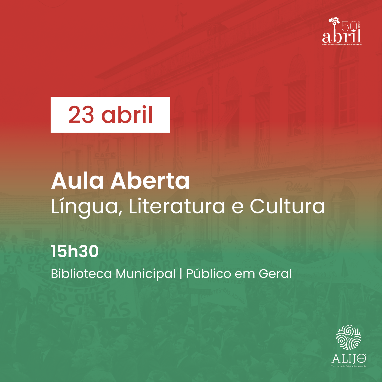 Capa do Evento Aula Aberta “Língua, Literatura e Cultura”