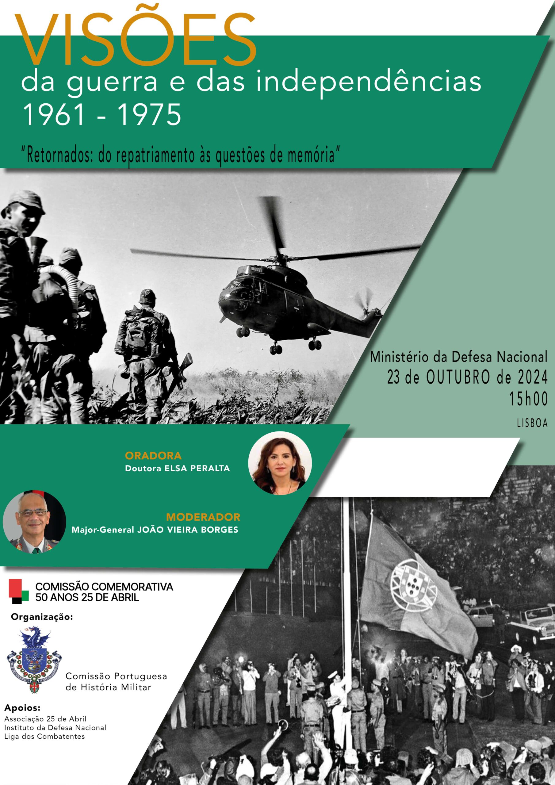 Capa Oficial do Evento 23.ª Sessão do ciclo de conferências Visões da Guerra e das Independências, 1961 – 1975: “Retornados: do repatriamento às questões de memória”