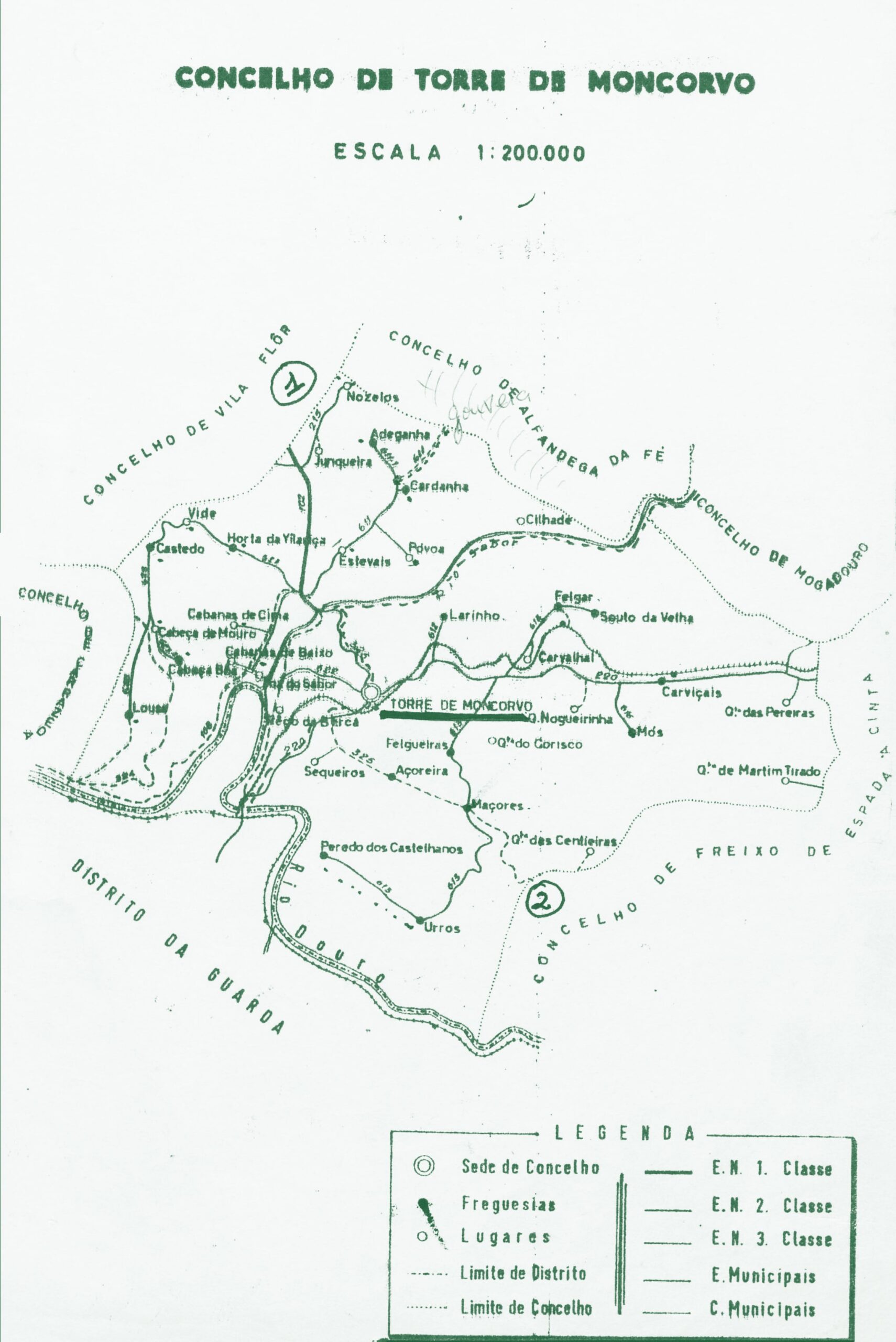 Mapa de operações da Campanha Maio-Nordeste no município de Torre de Moncorvo. 1975. ADN, EMGFA.