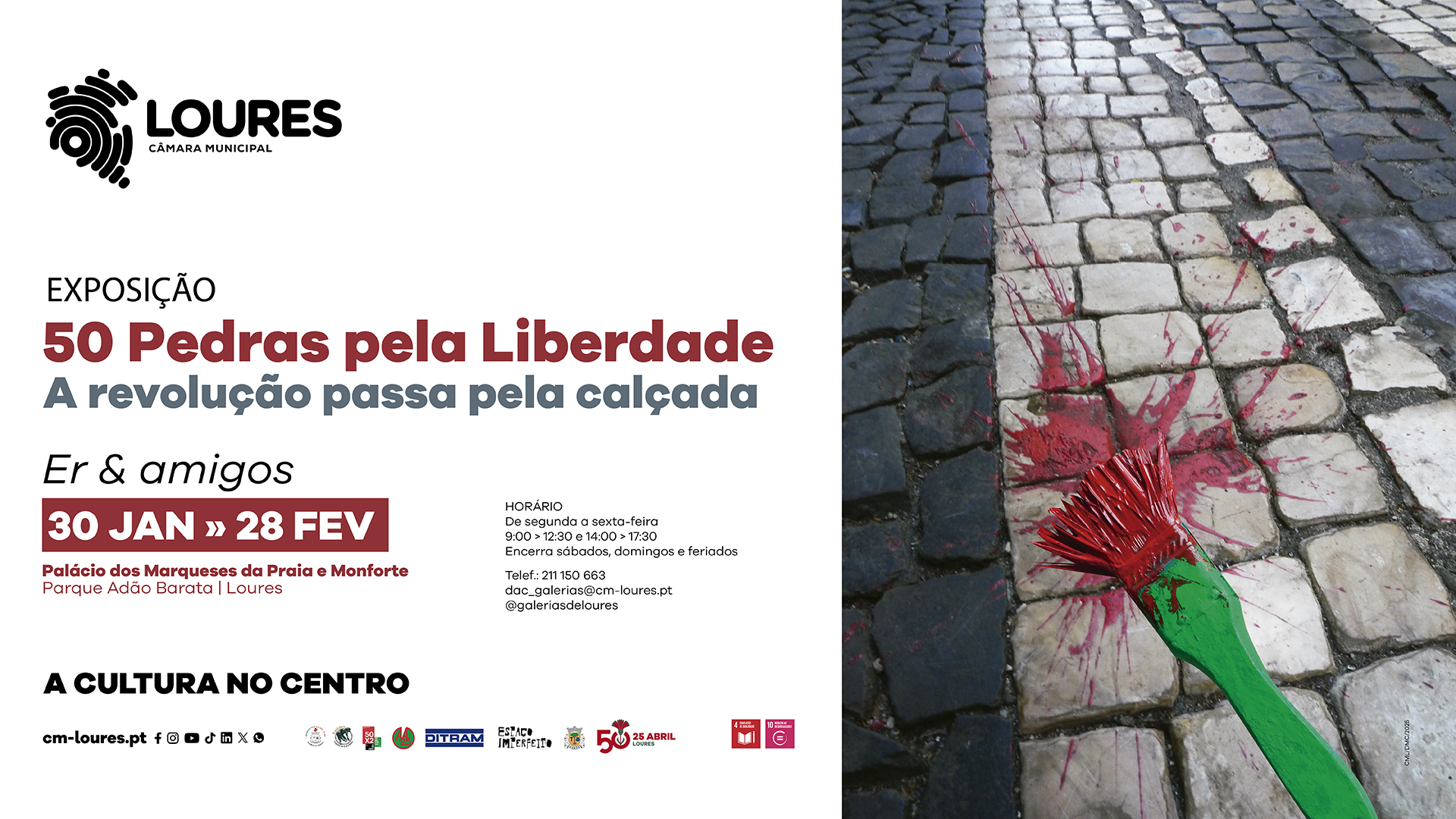 Capa do Evento Exposição 50 Pedras pela Liberdade - A revolução passa pela calçada, de Ernesto Matos & amigos