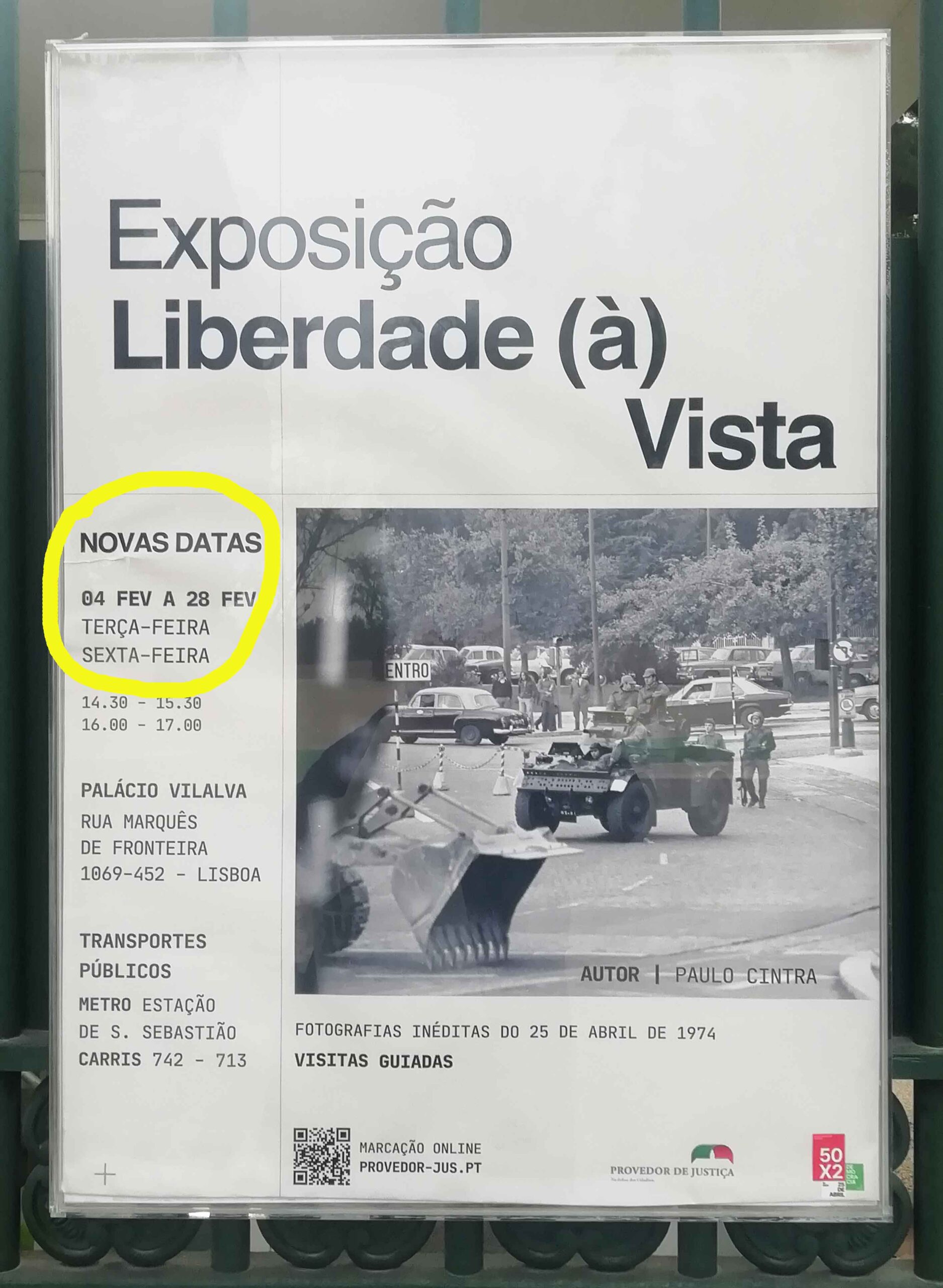 Capa do Evento Liberdade (à) vista, no Palácio Vilalva