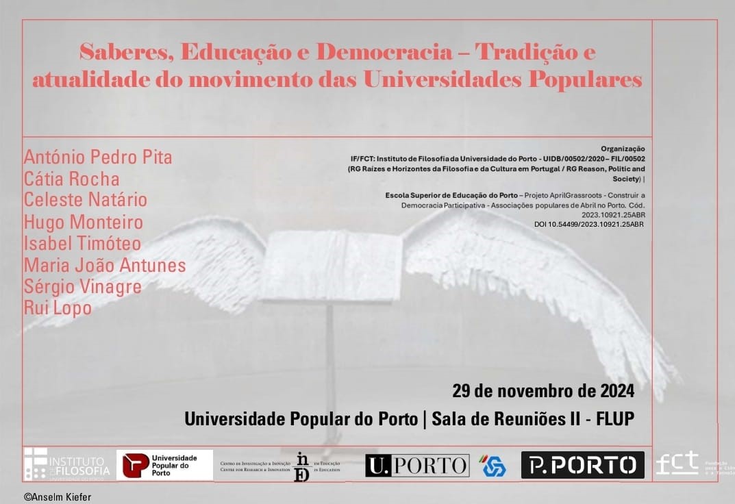 Capa do Evento Saberes, Educação e Democracia - Tradição e atualidade do movimento das Universidades Populares