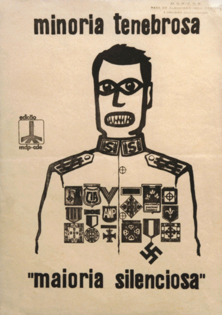 “Minoria tenebrosa”. Cartaz do MDP/CDE. Fonte: Biblioteca Nacional de Portugal, J. 1552 G.