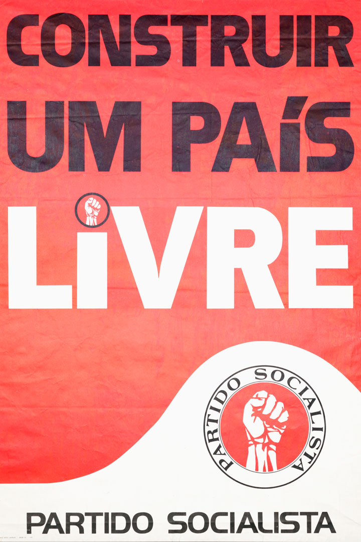 “Construir um país livre - Partido Socialista”. Cartaz do Partido Socialista, 1975. Fonte: Comissão Nacional de Eleições.