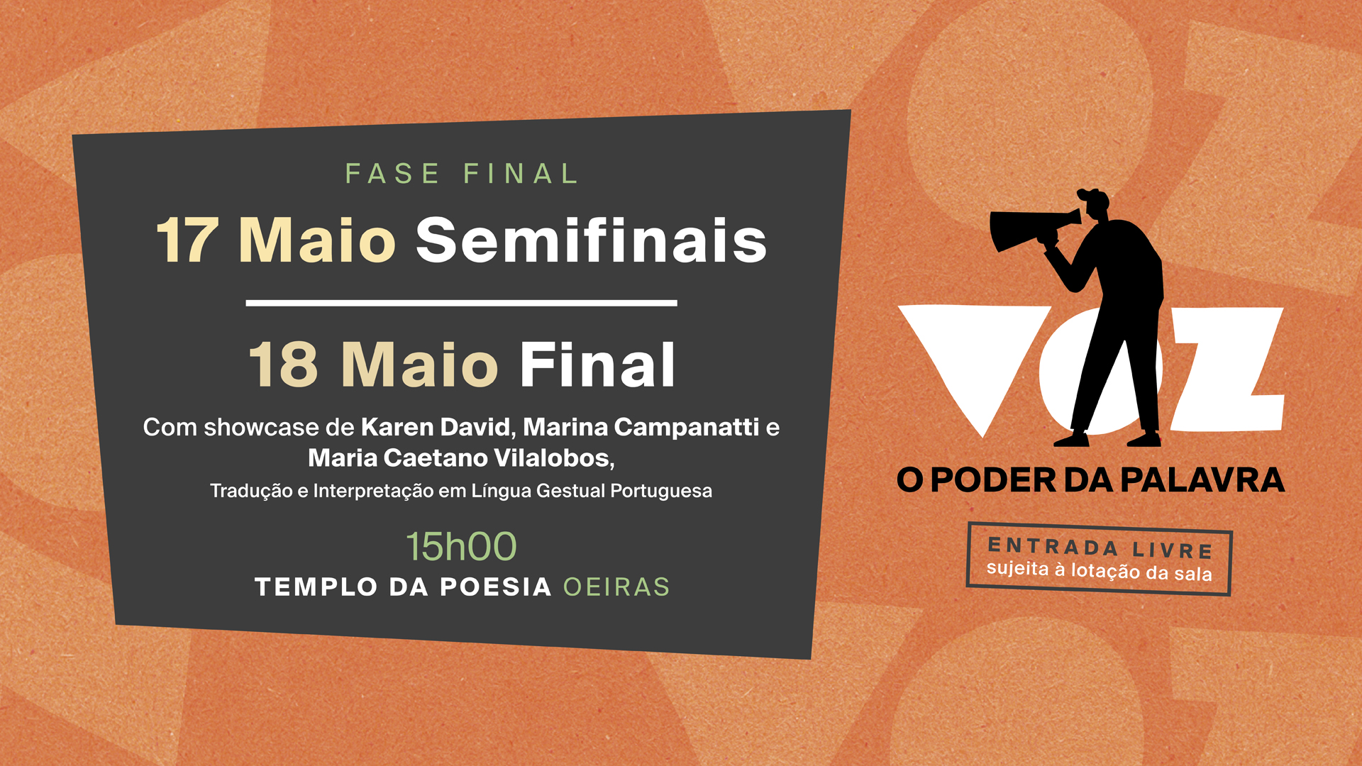 Capa do Evento Voz – O Poder da Palavra | Semifinais e Final Nacional